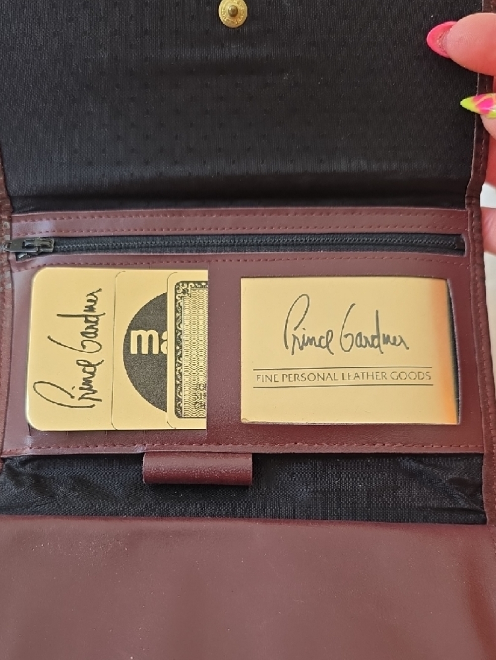 NWT Vintage Leather Prince Gardner Chevron-Textured Trifold Wallet Circa 1970s - Picture 7 of 7